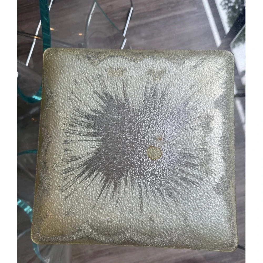 Vintage Dorothy Thorpe Atomic Splash Sterling Silver On Crystal Square Tray 11